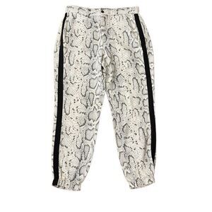 Pam & Gela Snake Print Jogger Pants Cropped Size Medium
